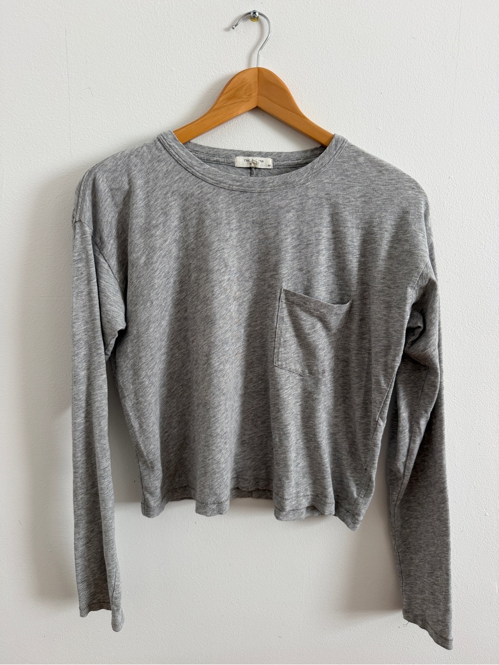 rag & bone Boxy Crop Pocket Long Sleeve